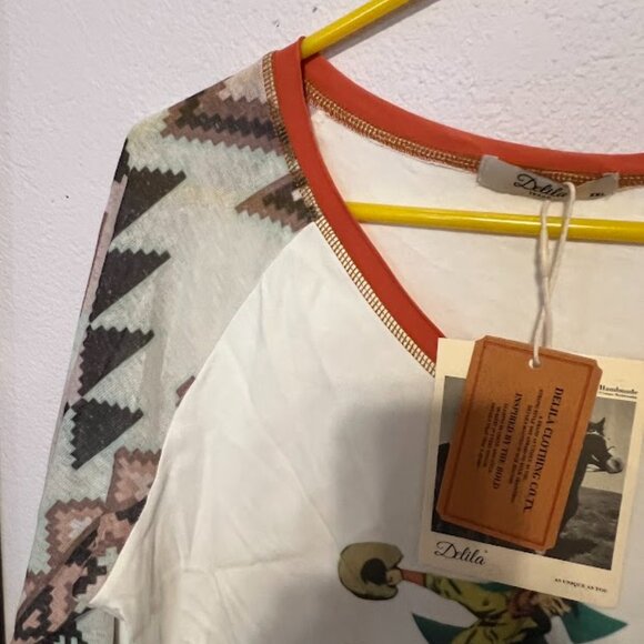 NWT Delila XXL western/rodeo long sleeve top horse - Picture 2 of 5